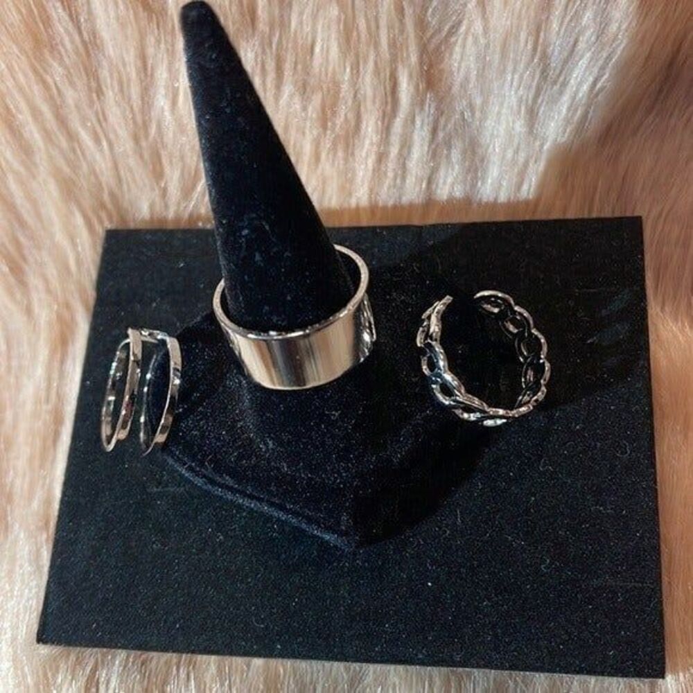 3-Piece‎ set Stainless Steel Adjustable Rings NWT - Picture 2 of 12